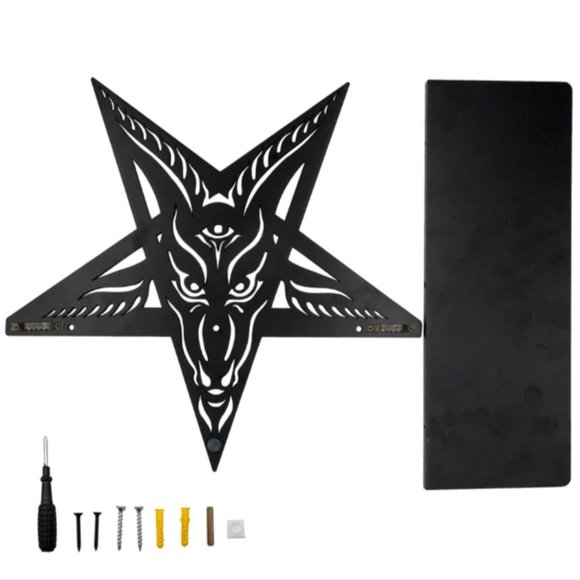 BAPHOMET SHELF!! Black Mini Wall Wooden Shelving Kit NIB - Picture 4 of 6